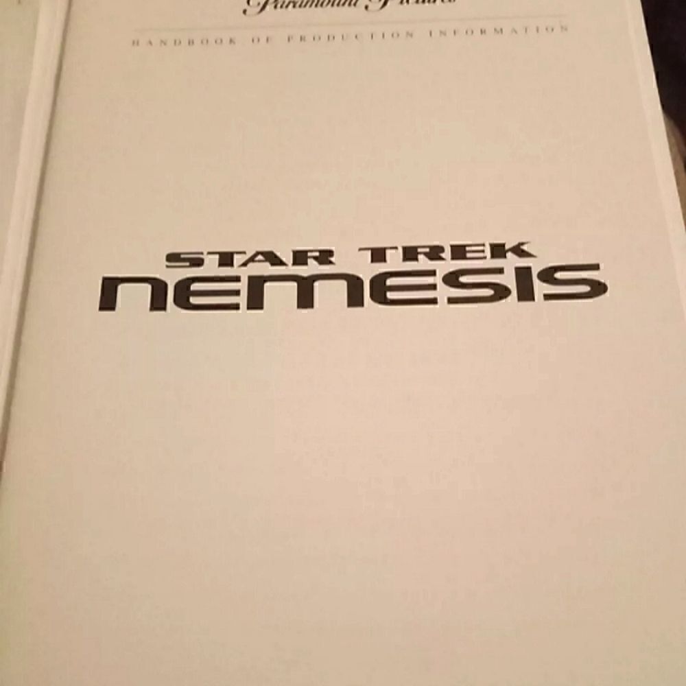 Star Trek Nemesis Handbook Of Production Information, letter of release date.